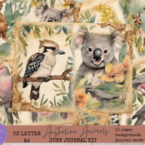 australian junk journal printable kit