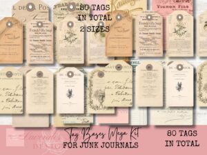 junk journal tag bases kit