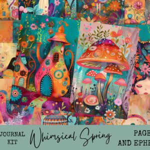 whimsical spring junk journal kit