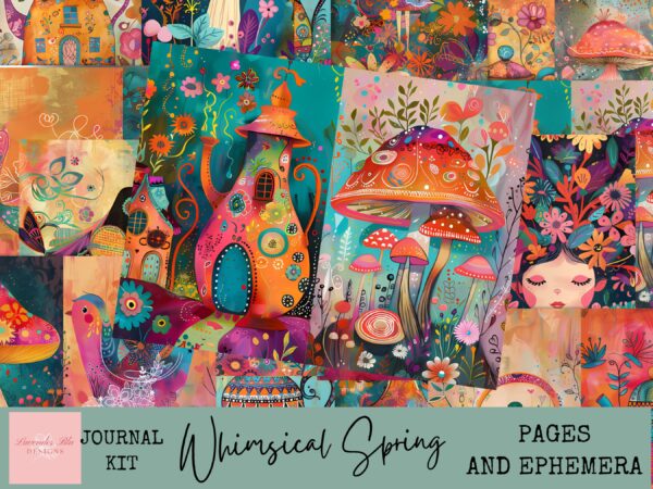 whimsical spring junk journal kit