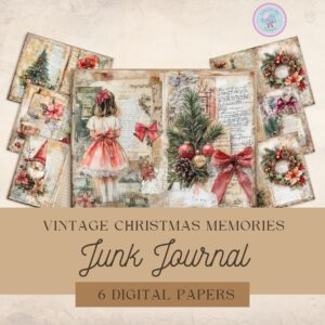 vintage christmas junk journal kit