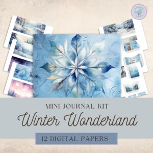 Christmas Mini Junk Journal Kit - Printable Craft Kit - Vintage Ephemera - Holiday Scrapbooking Supplies