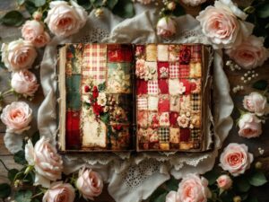 christmas patchwork digital paper