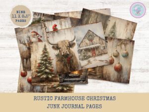 rustic farmhouse christmas digital paper