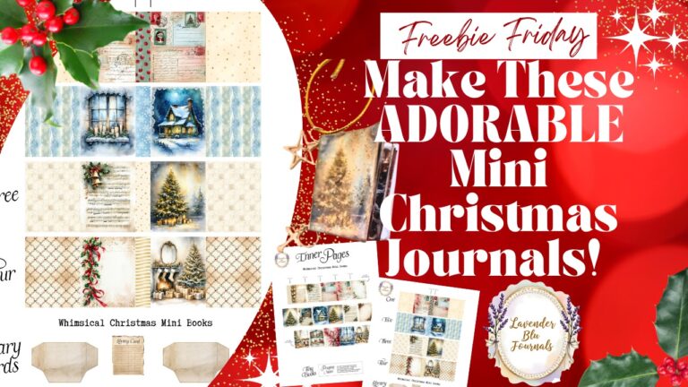 🎄✨ Friday Freebie: Vintage Whimsical Christmas Micro Mini Journals! ✨🎄